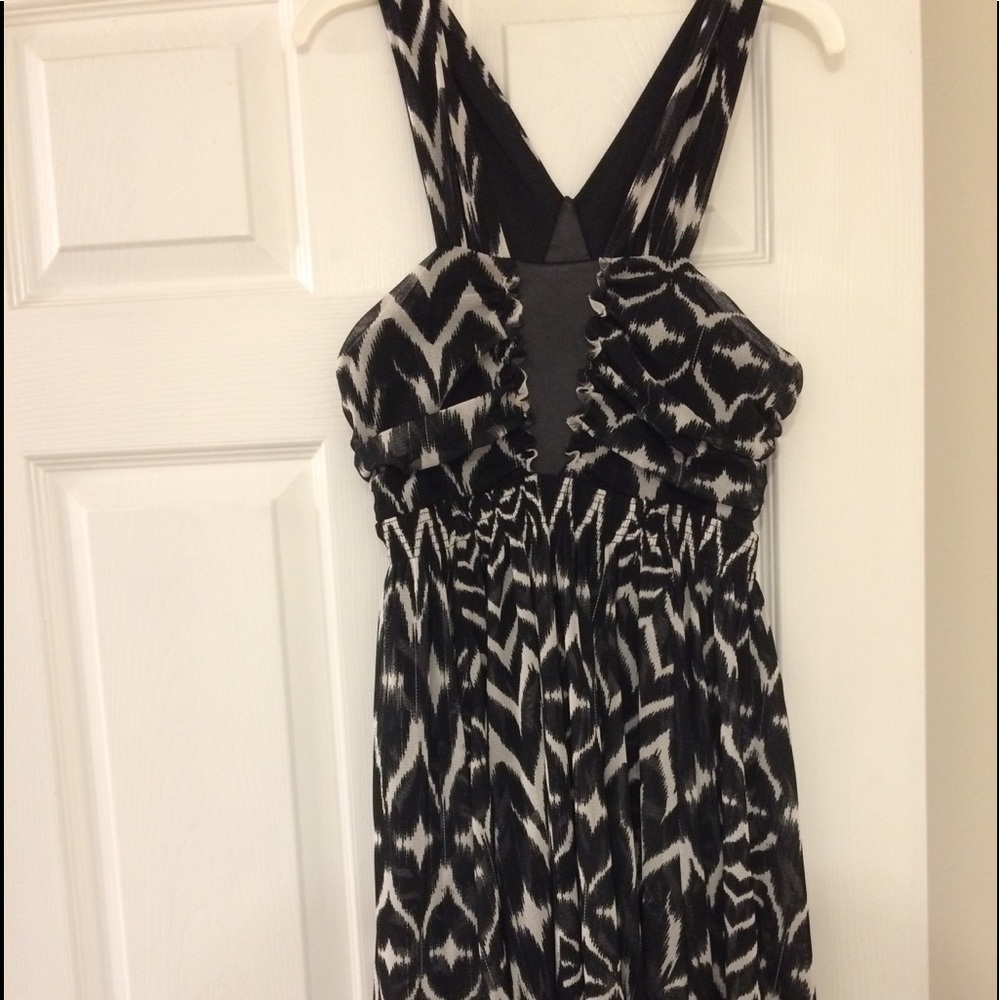 Black and white ruffly dress